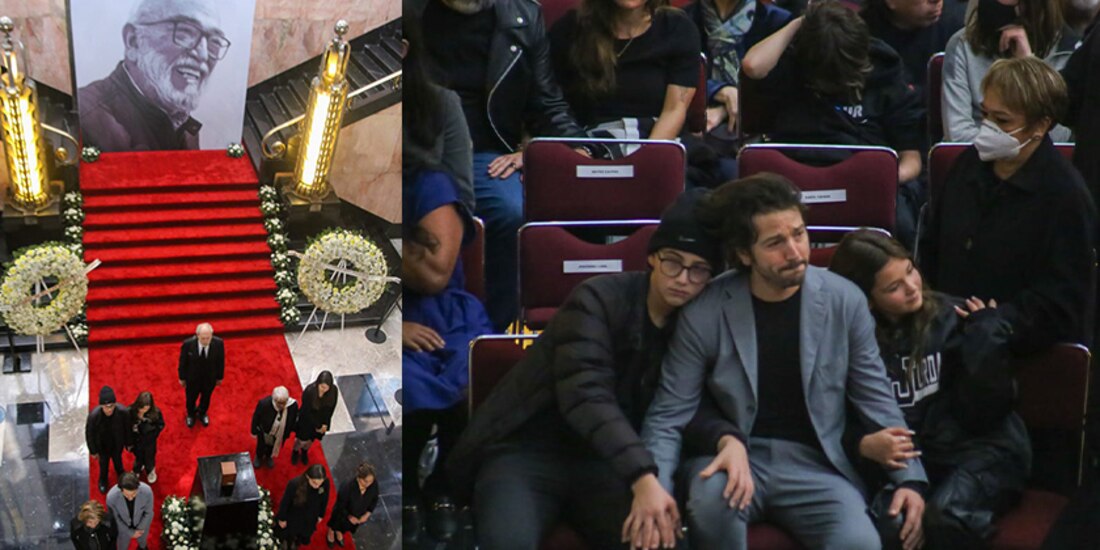Diego Luna da el último adiós a su padre Alejandro Luna en Bellas Artes