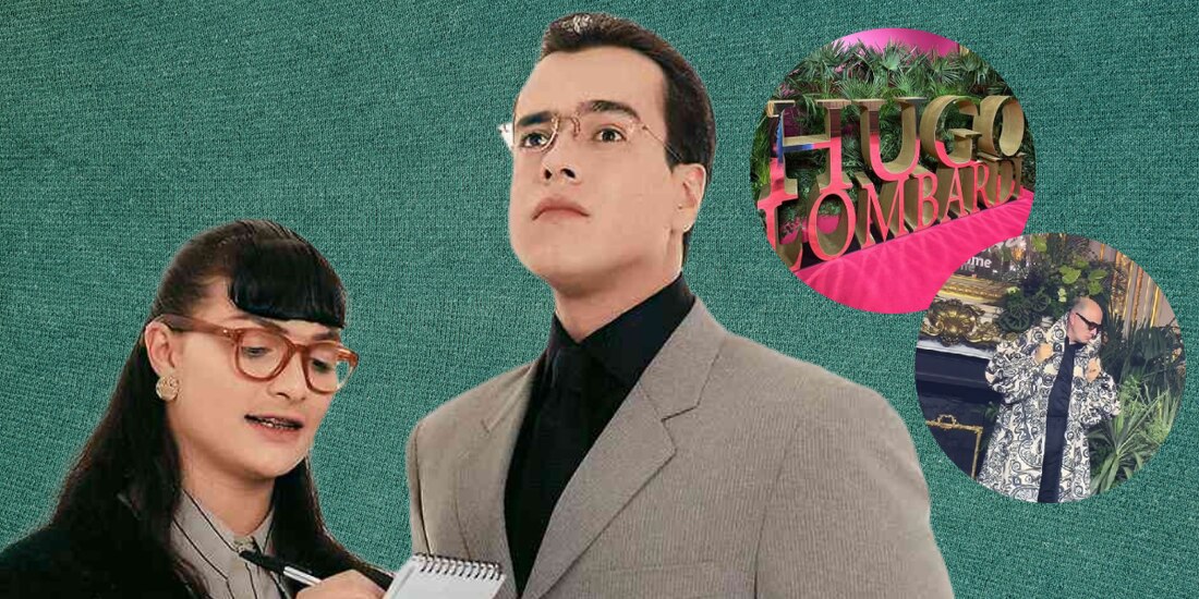 Betty La Fea se roba el show en la Semana de la Moda en París con la aparición de Hugo Lombardi, quien presentó la reciente colección de un colombiano.