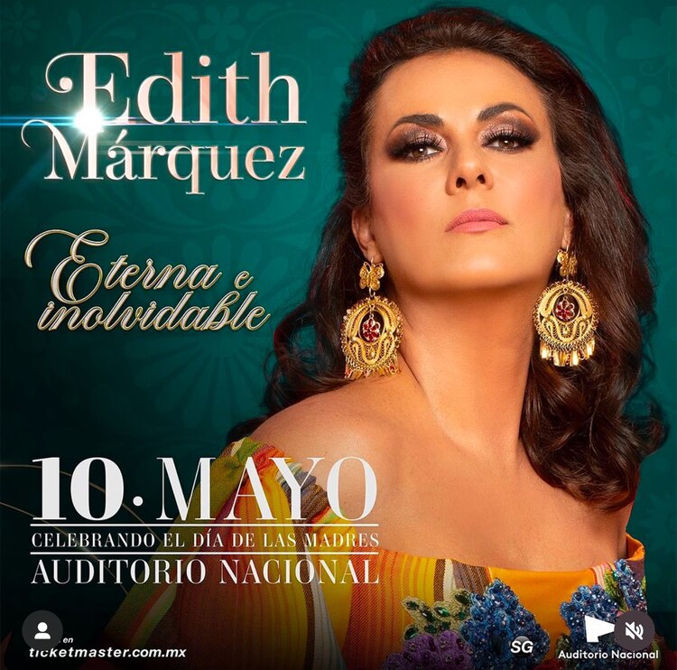 Edith Márquez se presentará en el Auditorio Nacional.