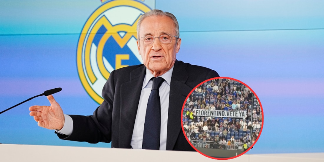 Florentino Pérez en conferencia de prensa.