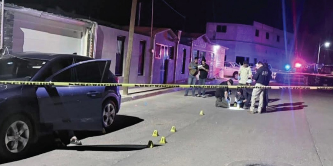 ESCENA DEL CRIMEN cometido durante un ataque, en horas de la noche del martes.