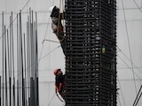 En la imagen, trabajadores de la construcción
