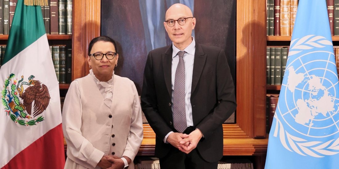 Rosa Icela Rodríguez se reúne con Alto Comisionado de la ONU.