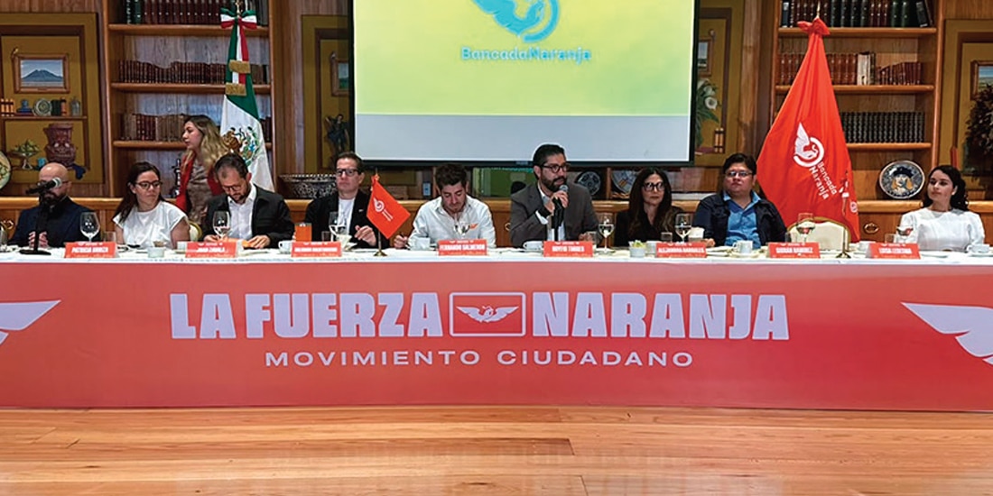 DIPUTADOS LOCALES y dirigentes de Movimiento Ciudadano
en la capital, ayer, en una conferencia.