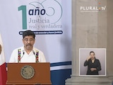 Hugo Aguilar este lunes al dar su Informe de labores.