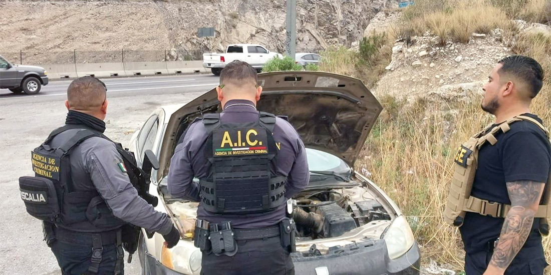 AGENTES de la Fiscalía de Justicia de Coahuila, en acciones de proximidad el 5 de abril