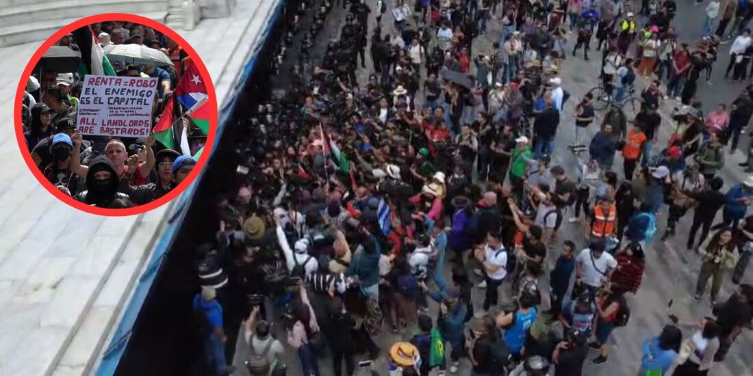 La movilización, que partió del Hemiciclo a Juárez, fue desviada al Zócalo en medio de un operativo preventivo.