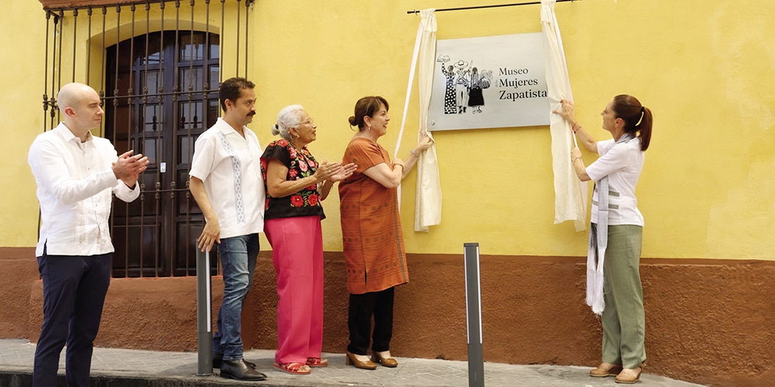 LA MANDATARIA y la gobernadora de Morelos inauguran el Museo de Mujeres Zapatistas, ayer.