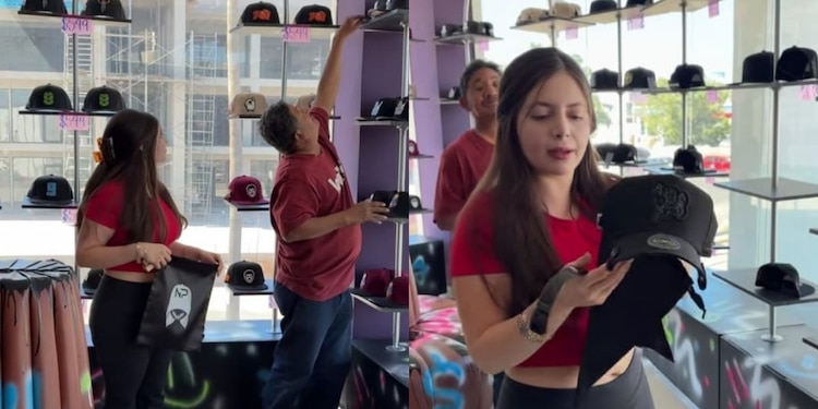 Negocio de gorras de “La Nicholette” en Isla Musala