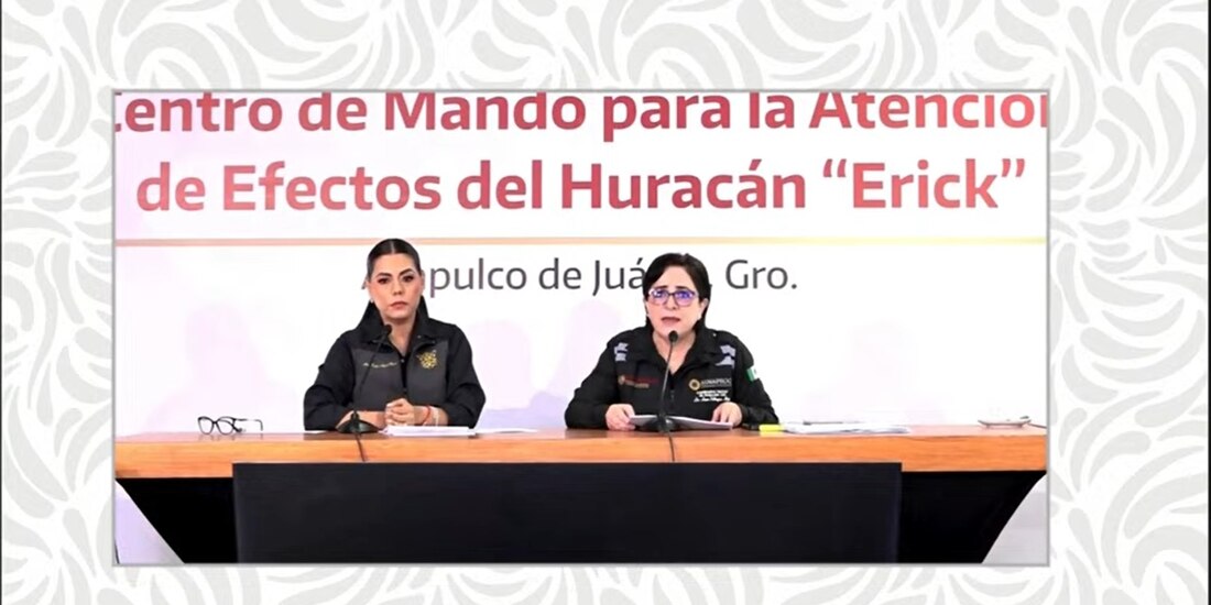 La Gobernadora de Guerrero y la directora de Protección Civil federal.