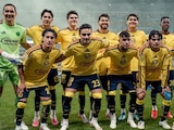 El América antes de un partido de la Liga MX