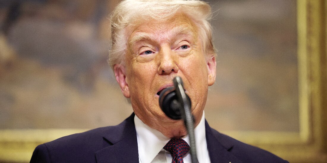 El presidente Donald Trump, en conferencia de prensa ayer.