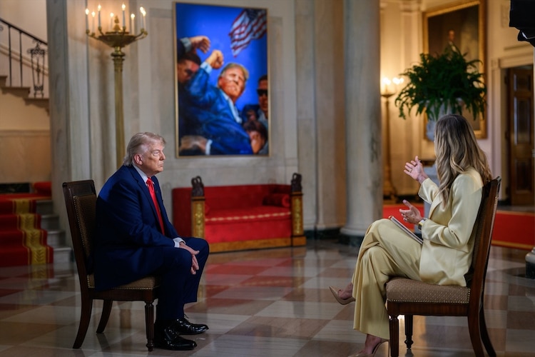El presidente estadounidense, Donald Trump durante la entrevista exclusiva para Fox News.