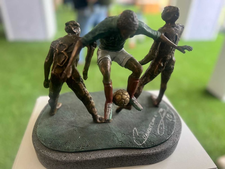 En la exposición Arte Fútbol, los artistas exploran el deporte, así como su imaginario visual y social.