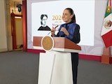 Claudia Sheinbaum este lunes en Palacio Nacional.