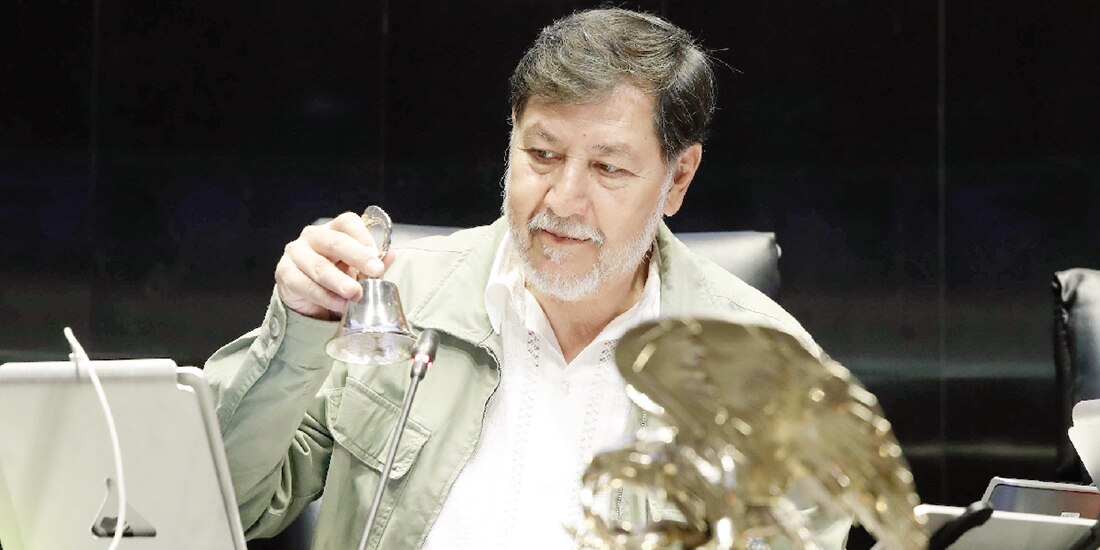 En imagen de archivo, el presidente del Senado, Gerardo Fernández Noroña durante una sesión ordinaria de la Cámara alta