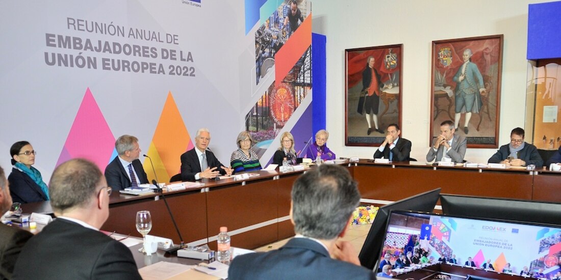 Destaca Del Mazo ante embajadores europeos acciones contra violencia de género.