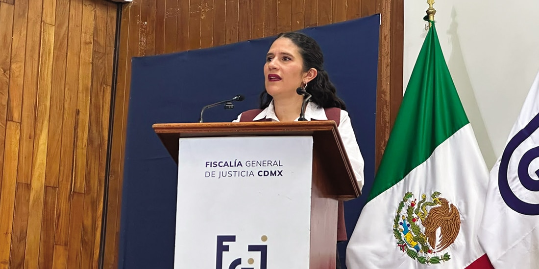 LA FISCAL Bertha Alcalde, ayer, en conferencia de prensa.