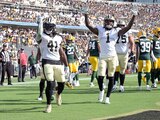 Jugadores de los Saints celebran un touchdown contra Packers en la Semana 1 de la NFL el pasado 12 de septiembre.