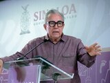 El gobernador de Sinaloa, Rubén Rocha en conferencia de prensa.