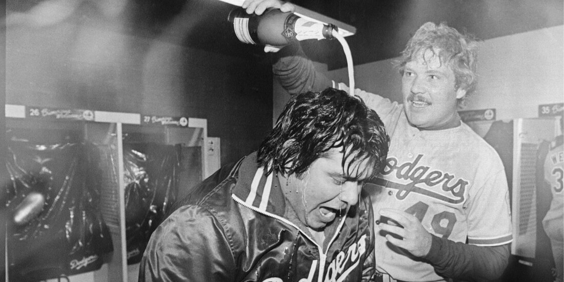 Fernando Valenzuela luego de ganar la Liga Nacional en 1981 Foto: AP