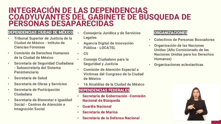 Presentan integración del Gabinete de Búsqueda de Personas Desaparecidas.