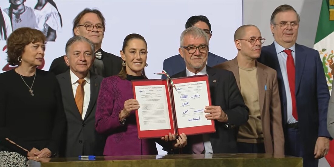 La firma del convenio se registró este miércoles en Palacio Nacional.
