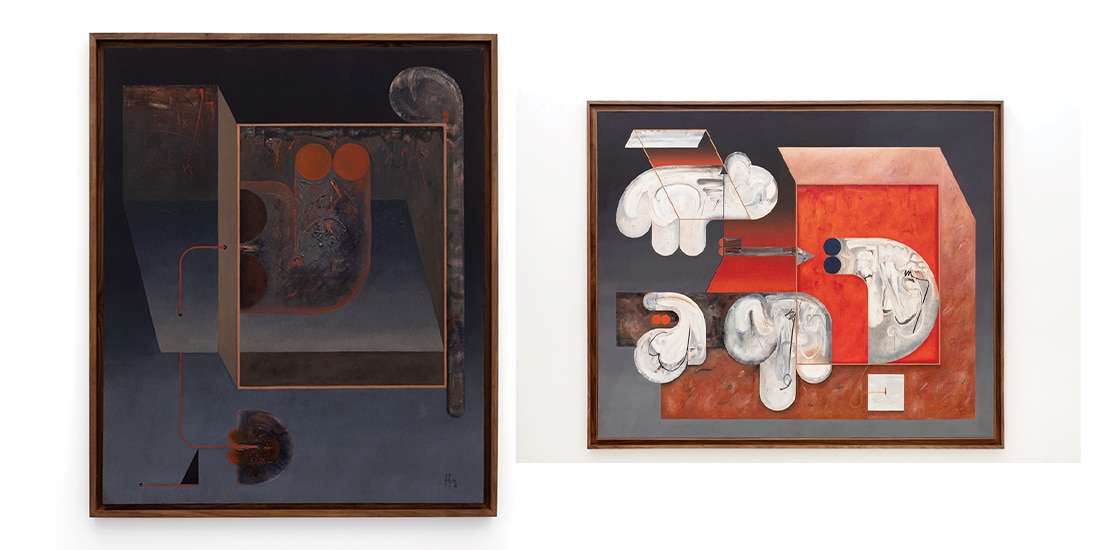 SE ALEJÓ DE SU CUERPO, obra de 1983. / REUNIÓN DE FAMILIA, pieza de 1984.