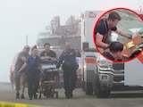 Pescador rescata a mujer tras accidente de aeronave de la Semar en Galveston, Texas.