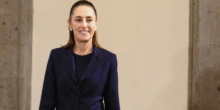 La presidenta Claudia Sheinbaum, ayer, en conferencia de prensa.