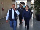 La gobernadora Delfina Gómez en la ciudad de Toluca.
