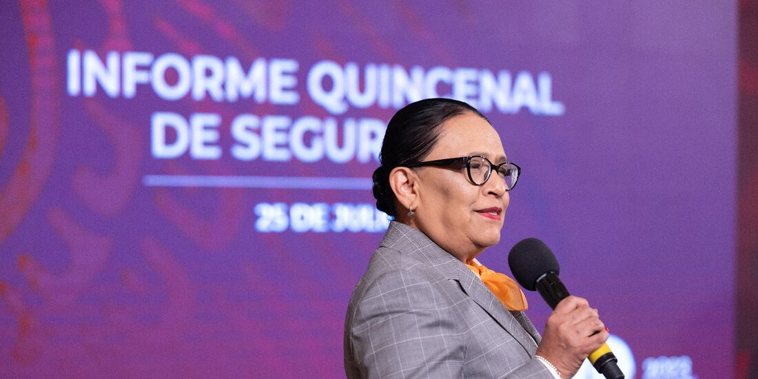 La secretaria de Seguridad, Rosa Icela Rodríguez, señala que por la destrucción de los laboratorios clandestinos hubo afectaciones económicas por 1.6 billones de pesos contra el crimen organizado.