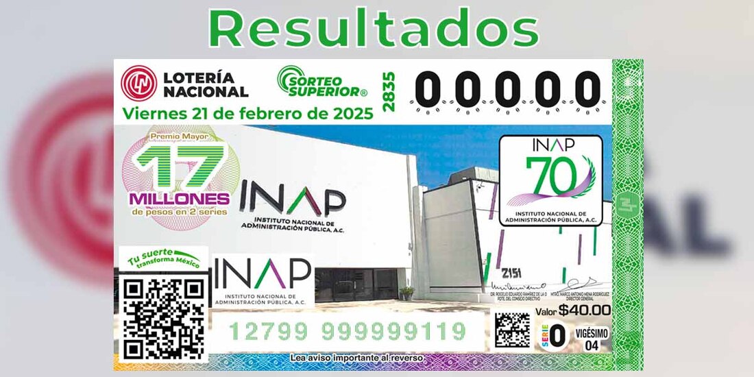 Resultados del Sorteo Superior 2835 del 21 de febrero del 2025.
