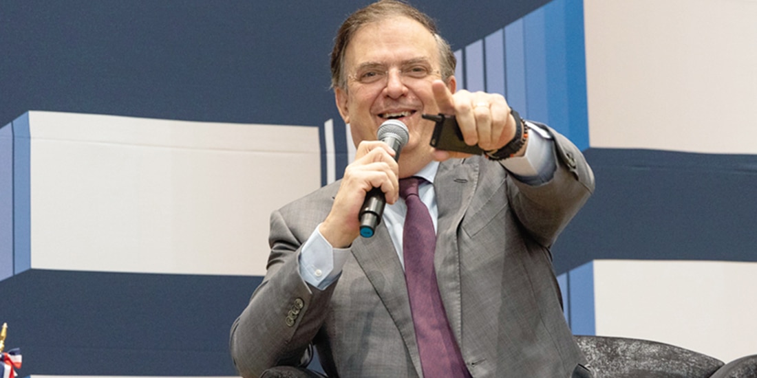 El secretario de Economía, Marcelo Ebrard, en un foro de empresarios el pasado 29 de enero