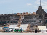 Instalación de la maqueta del Templo Mayor, el pasado 2 de agosto.