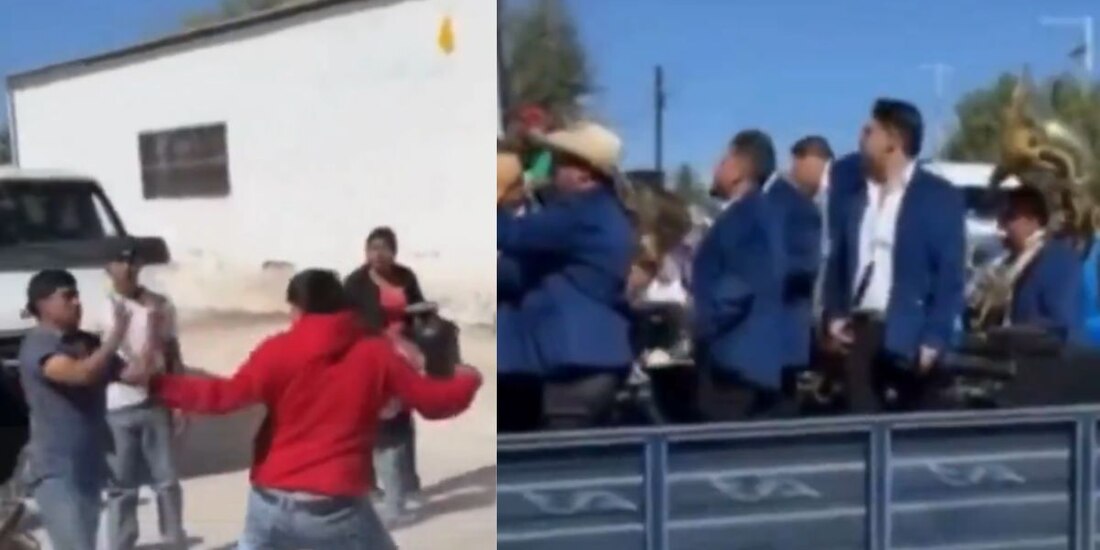 Una pelea callejera fue musicalizada al rito de una canción que sale en la película de Rocky.