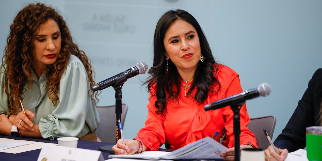 La senadora Sandra Simey Olvera Bautista, de Morena, el 25 febrero de 2025.