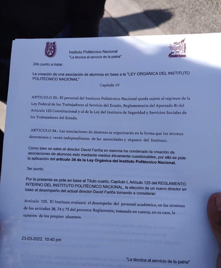 Oficio para solicitar al Consejo General la pronta resolución a los problemas expuestos.