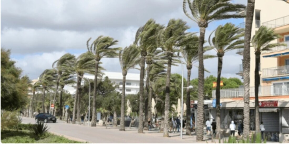 Rachas de viento en el país.
