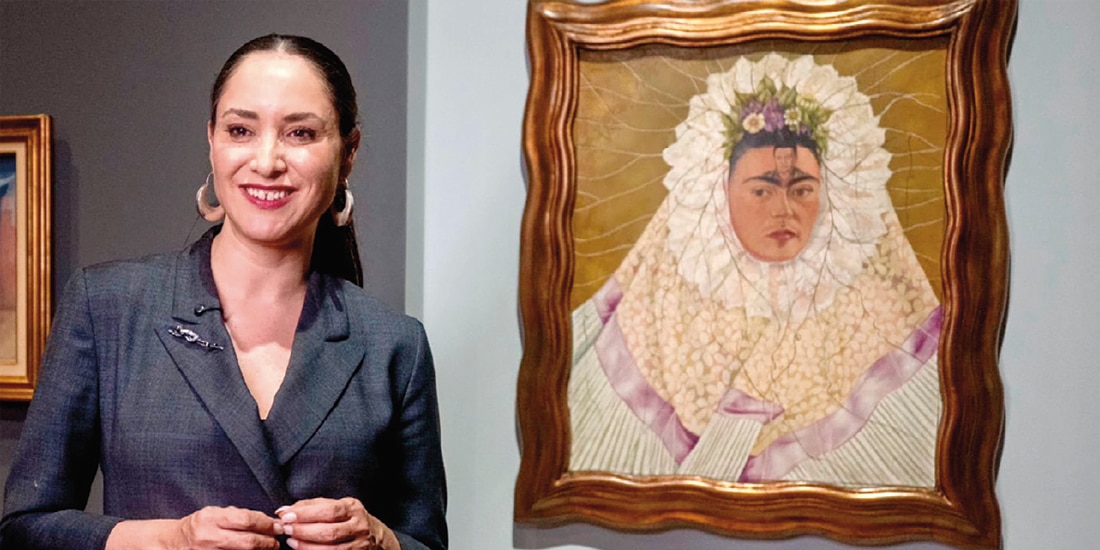 La secretaria de Cultura Claudia Curiel en la inauguración de la Colección Gelman, en el MAM, en febrero.