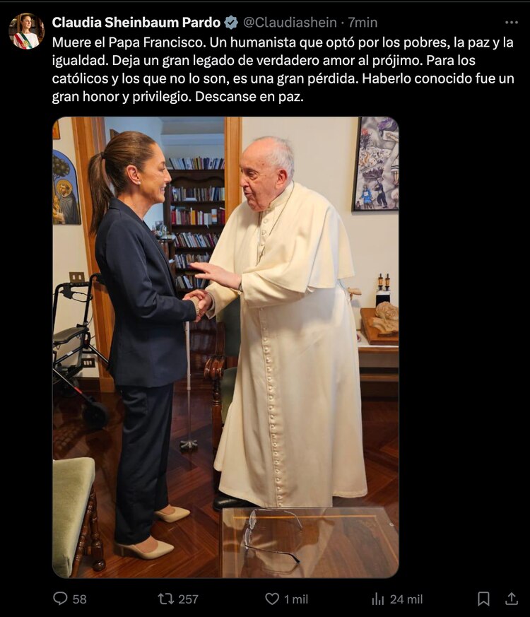 El mensaje en redes de la Presidenta Claudia Sheinbaum