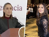 Claudia Sheinbaum anuncia nuevos incentivos para el cine mexicano durante su conferencia matutina en Palacio Nacional; actriz Salma Hayek (der.) presentará programa.