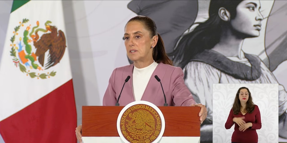 Claudia Sheinbaum este viernes en conferencia de prensa.