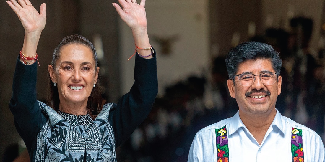 LA PRESIDENTA, ayer, con Hugo Aguilar