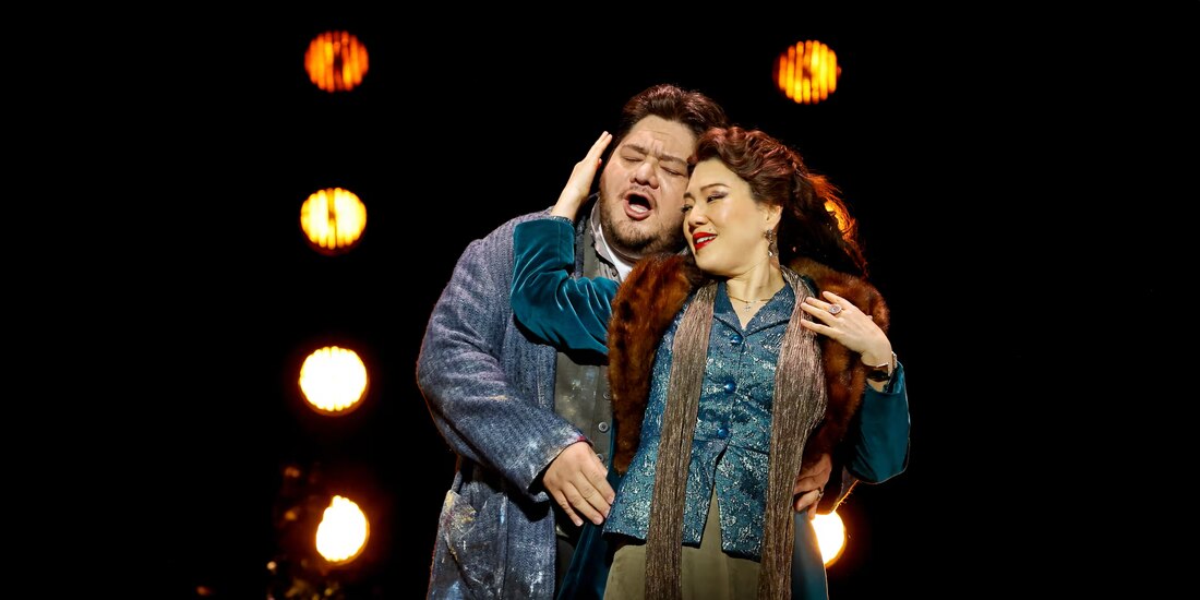El tenor Diego Torre y la soprano Karah Son, durante una función de Tosca.