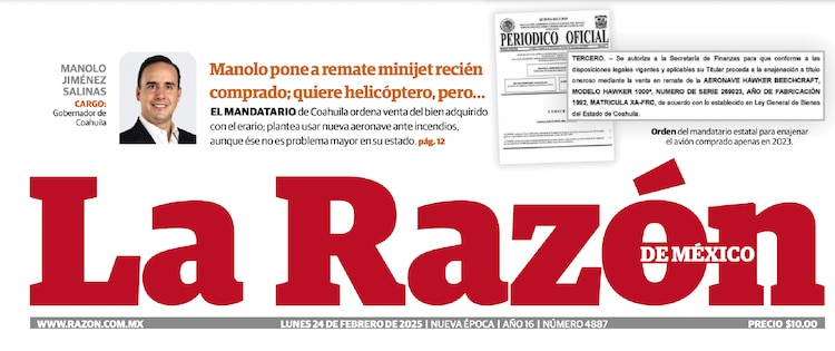 En su edición del 24 de febrero de este año, La Razón publicó todo lo relacionado con el acuerdo oficial para la venta del avión, y evidenció que Coahuila está lejos de padecer una crisis de incendios forestales.
