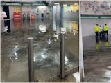 Lluvias provocan inundación en Metro San Lázaro.