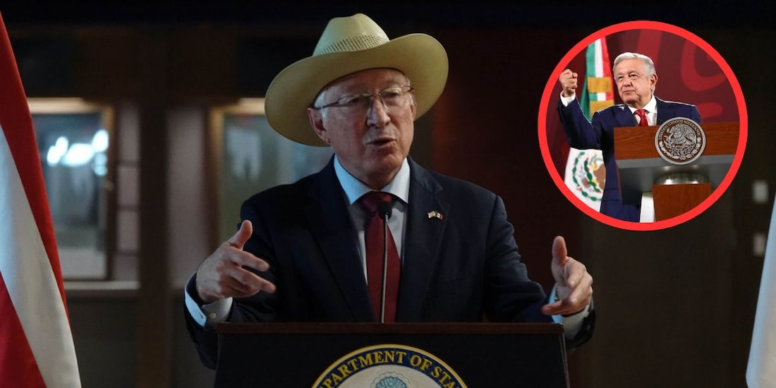 Ken Salazar, exembajador de Estados Unidos en México, y el expresidente AMLO.