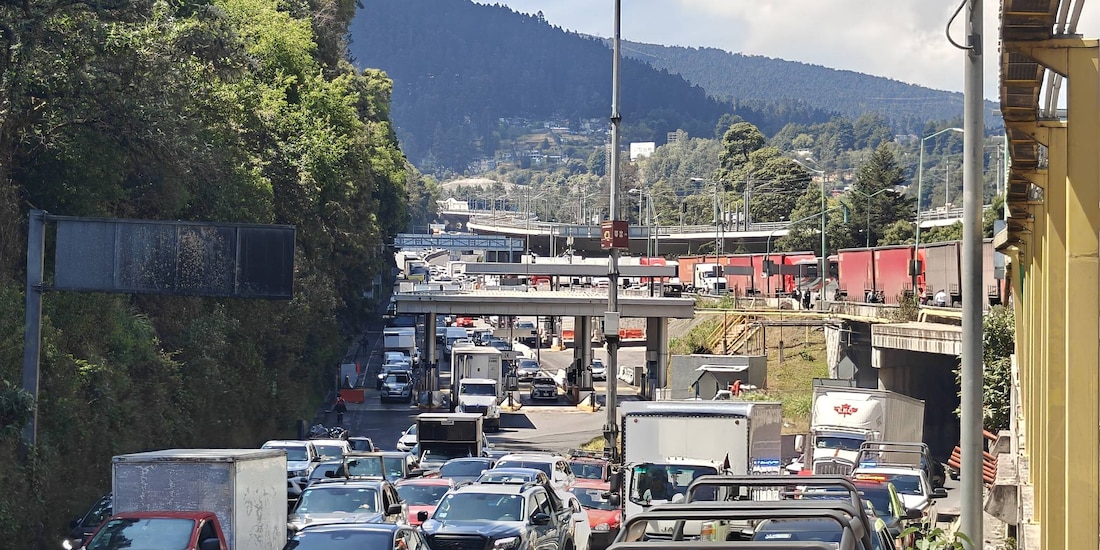 Aspecto de los bloqueos de transportistas del 6 de abril.