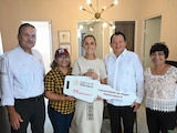 Presidenta Claudia Sheinbaum durante la entrega de viviendas para el Bienestar en Umán, Yucatán, el 17 de octubre de 2026.